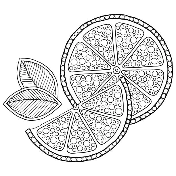 Coloring two slices of grapefruit